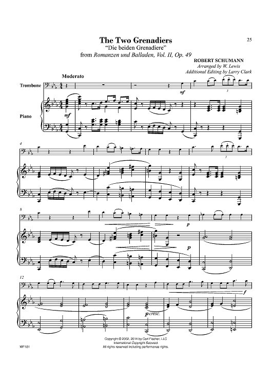 The Two Grenadiers from Romanzen und Balladen, Vol. II, Op. 49