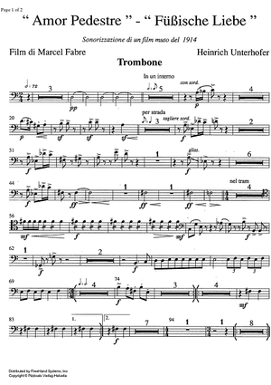 Amor pedestre- Fuessische Liebe [set of parts] - Trombone