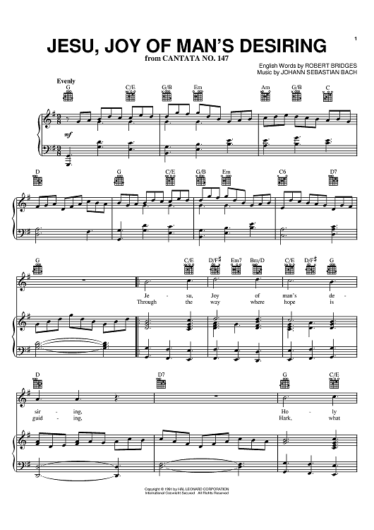 Jesu, Joy Of Man's Desiring (From Cantata No. 147), BWV147