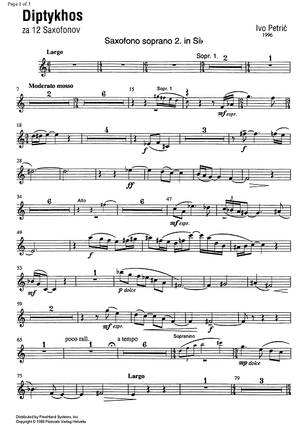 Diptykhos - B-flat Soprano Saxophone 2