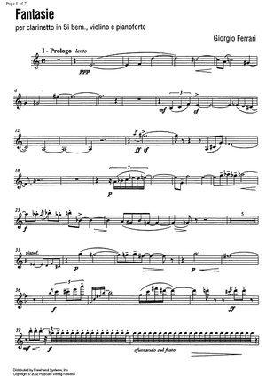 Fantasie - Clarinet in B-flat