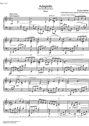 Adagietto from Symphony No. 5 - Piano