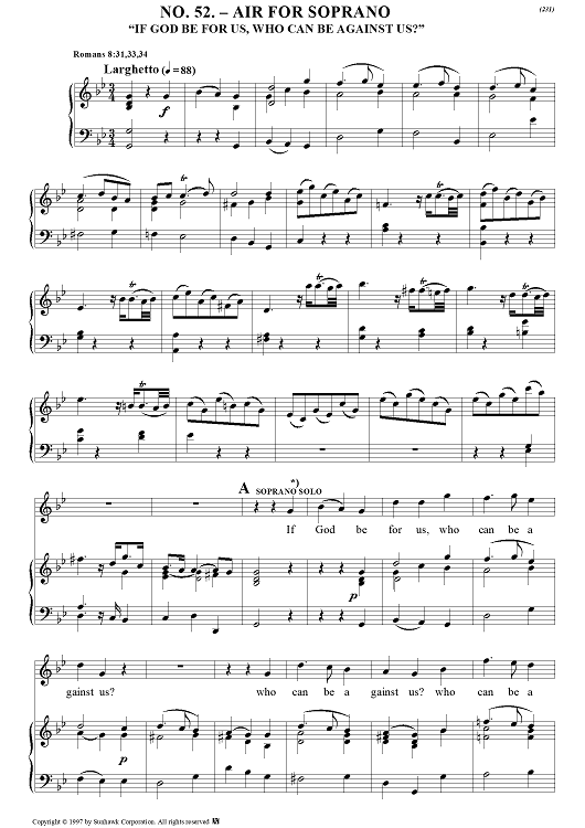 Messiah, no. 52: If God be for us, who can be against us - Piano Score