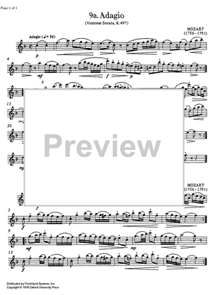 Adagio and Polonaise (from Viennese Sonata KV 497) - Flute