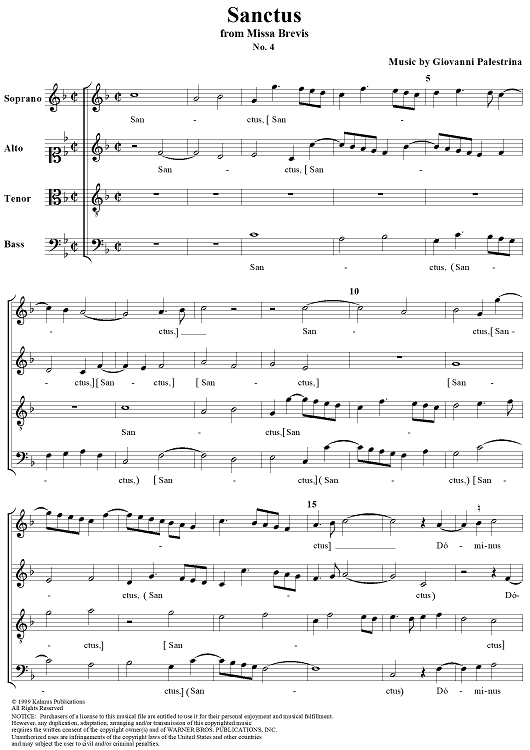 Sanctus - No. 4 from Missa Brevis