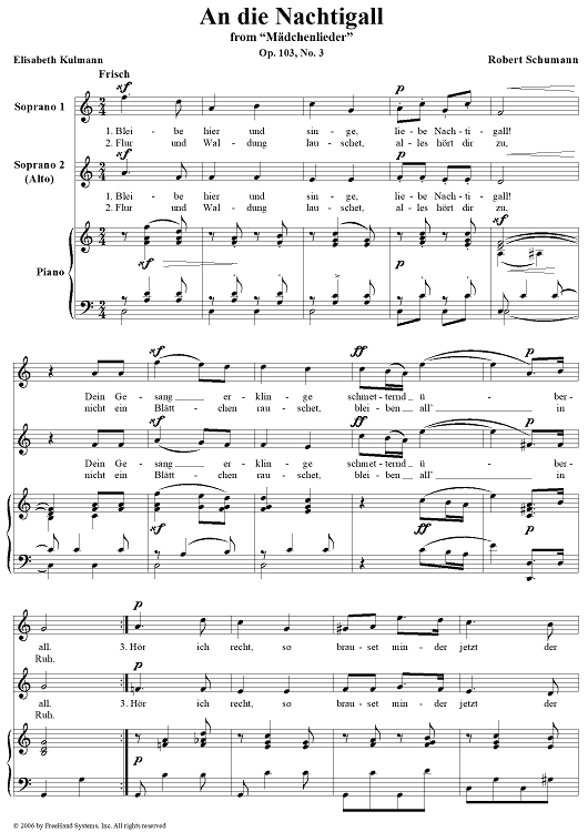 An die Nachtigall, Op. 103, No. 3