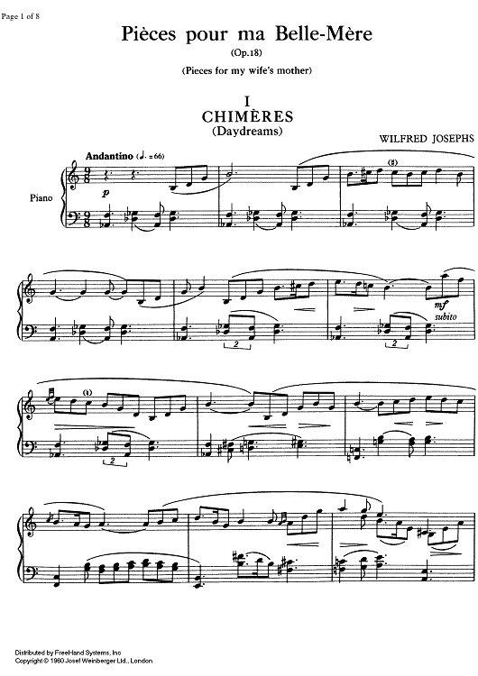 Pièces pour ma Belle-Mère Op.18