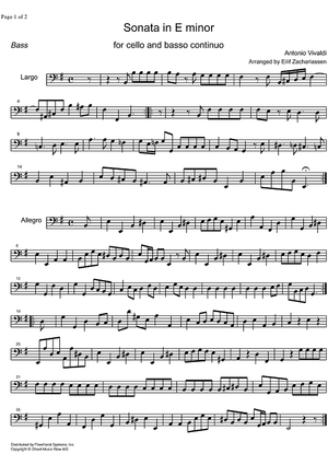 Sonata e minor - Bass