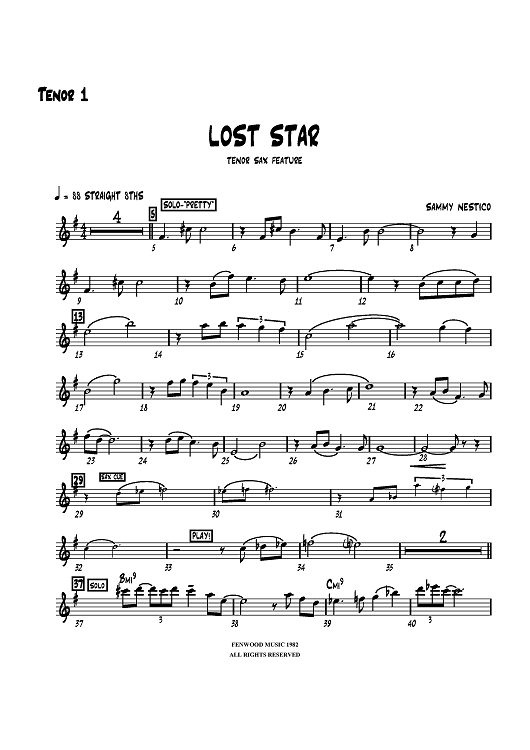 Lost Star - Tenor Sax 1