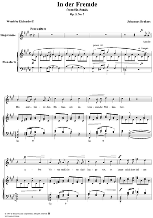 In der Fremde - From "Six Songs" op. 3, no. 5  - From "Six Songs" op. 3, no. 5