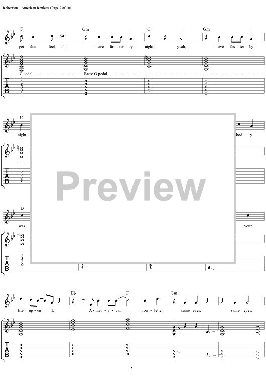 Roulette guitar tab online