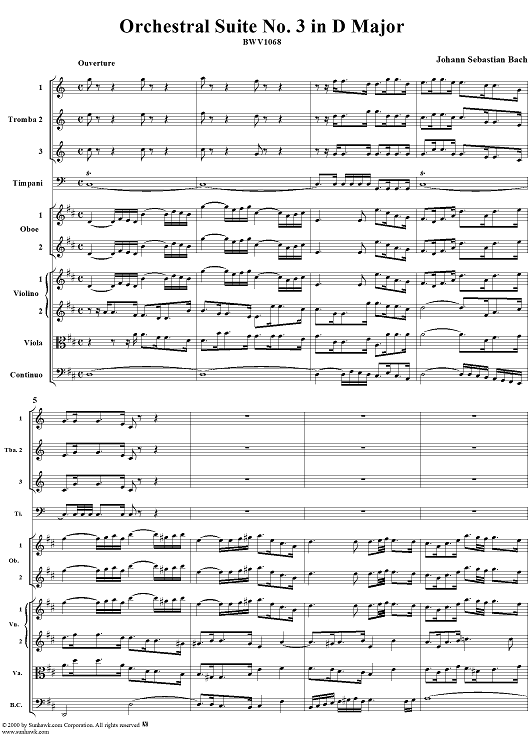 Orchestral Suite No. 3 in D Major - Score