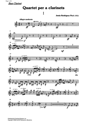 Clarinet quartet - Bass Clarinet