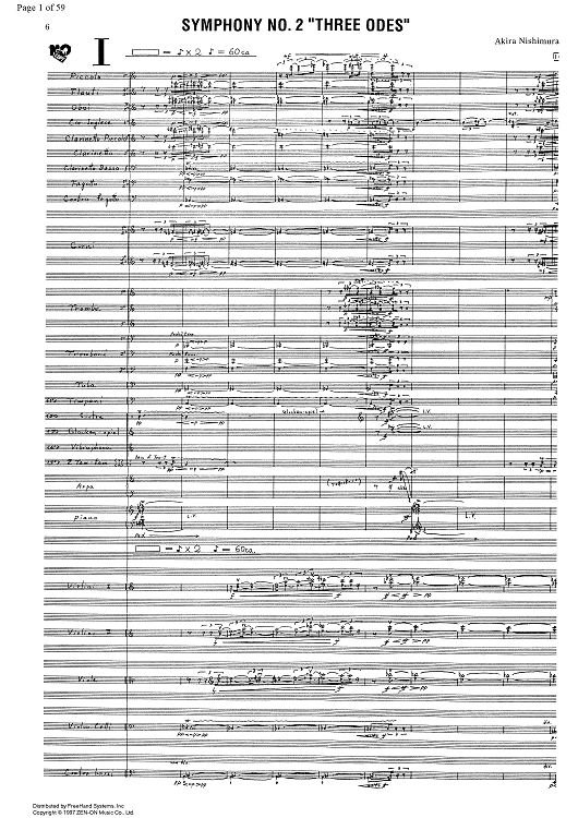 Symphony No. 2 "Three Odes" - Full Score