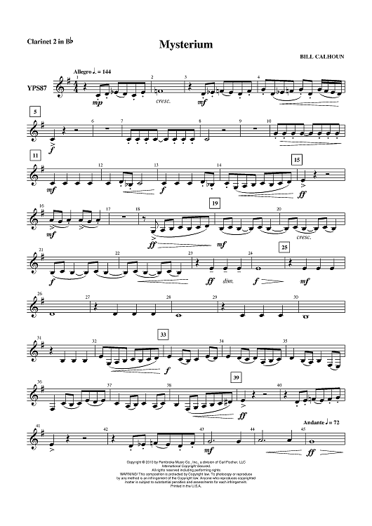 Mysterium - Clarinet 2 in B-flat