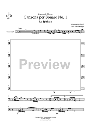 Canzona per Sonare No. 1 - La Spiritata - Trombone 4