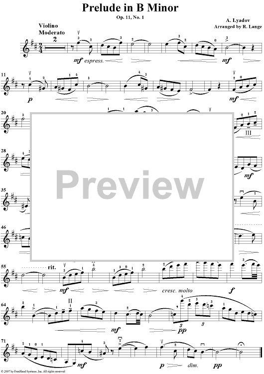 Prelude in B Minor - Violin