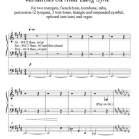 Variations on Auld Lang Syne - Organ