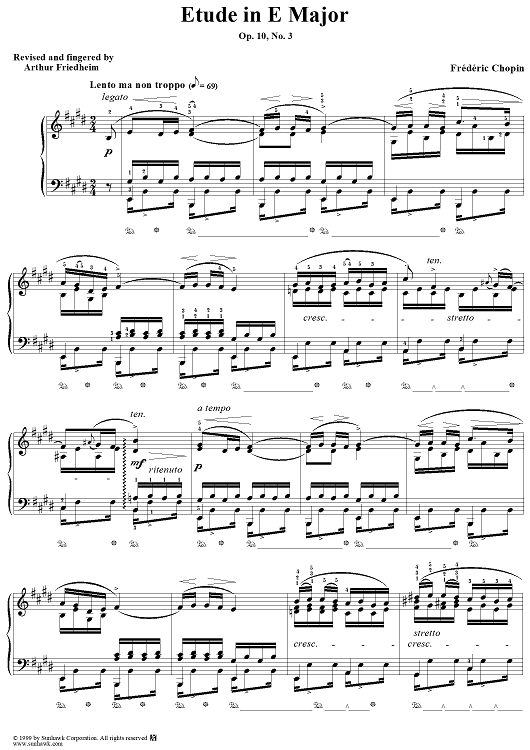 Etude Op. 10, No. 3 in E Major