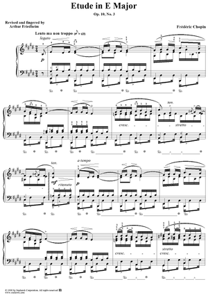 Etude Op. 10, No. 3 in E Major