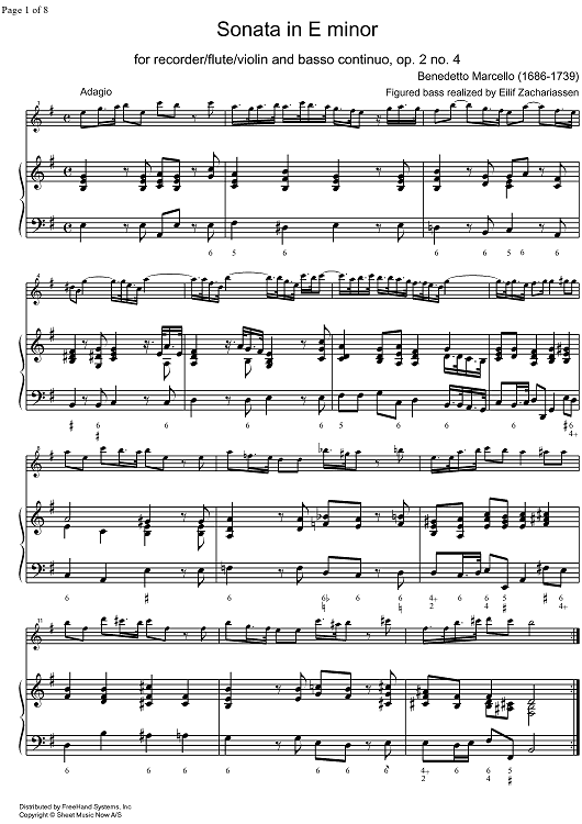 Sonata e minor - Score