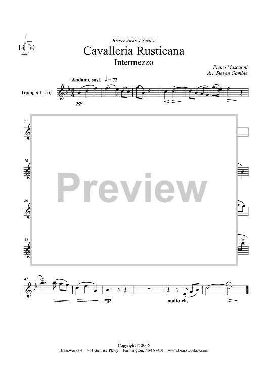 Cavalleria Rusticana - Trumpet 1 in C