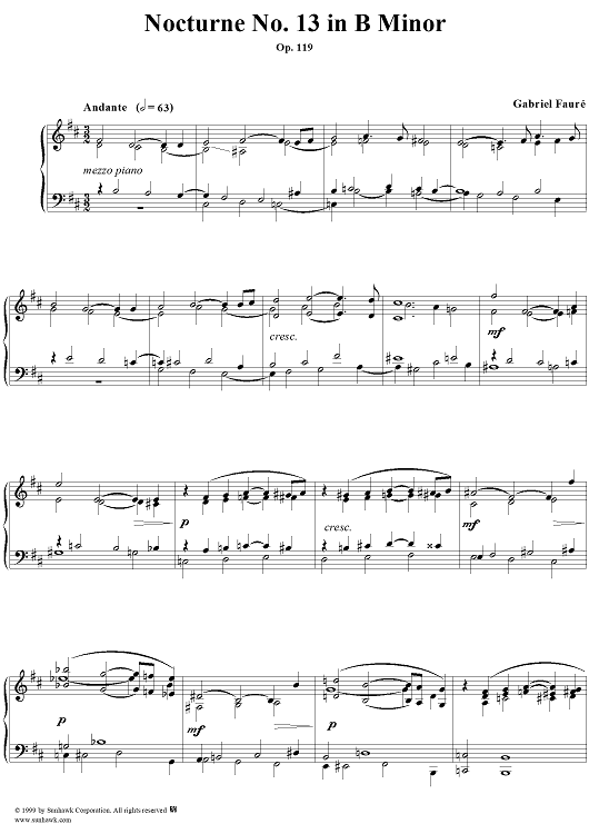 Nocturne no. 13 in B minor -  op.119
