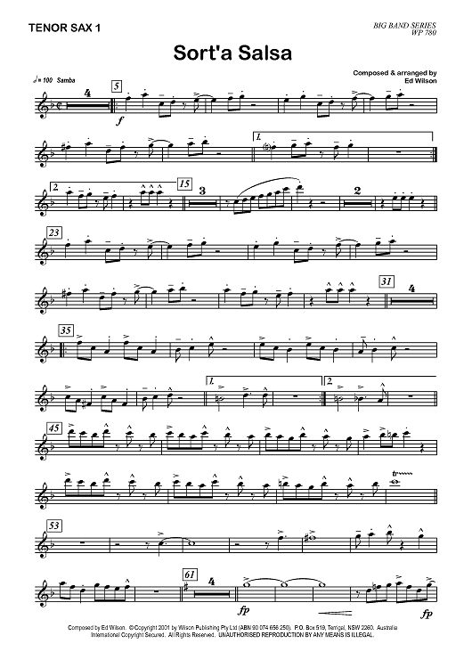 Sort's Salsa - Tenor Saxophone 1