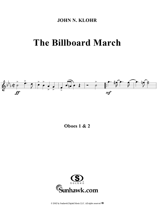 The Billboard March - Oboes 1 & 2