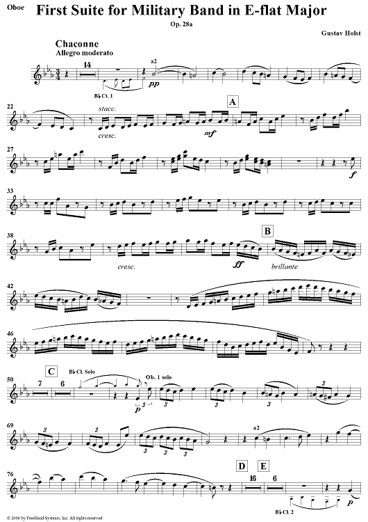 First Suite in E-flat, Op. 28a - Oboe