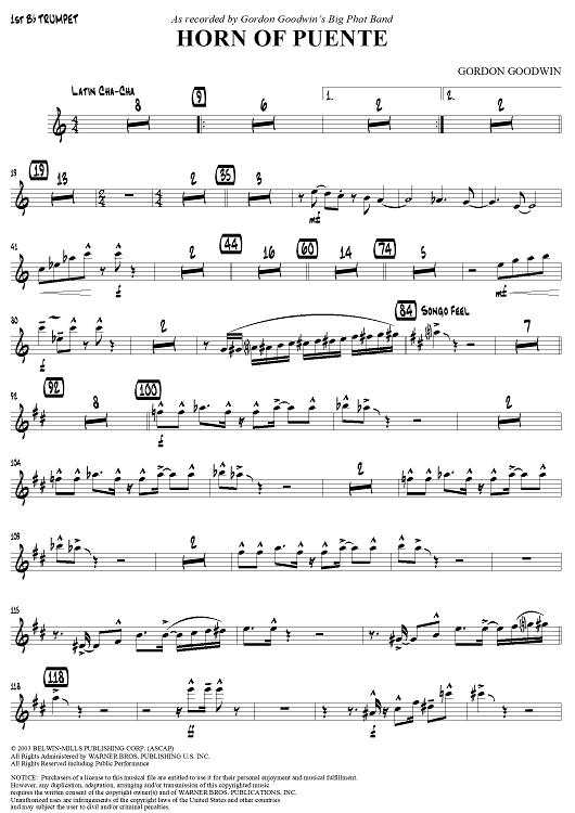Horn of Puente - B-flat Trumpet 1
