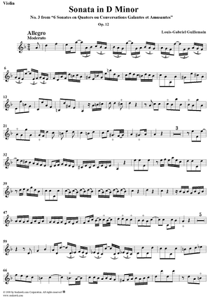 Sonata No. 3 in D Minor - Violin
