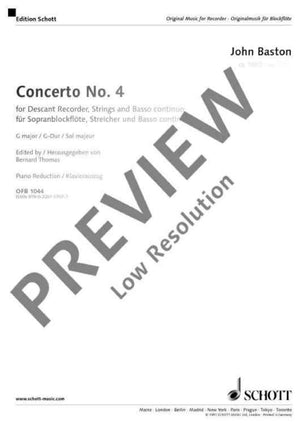 Concerto No. 4 G Major - Score and Parts