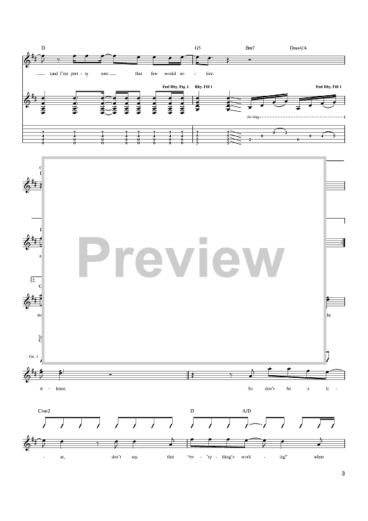 Saints And Sailors" Sheet Music by Dashboard Confessional for Guitar