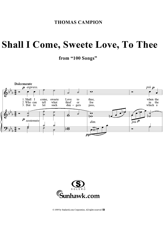 Shall I Come, Sweete Love, To Thee