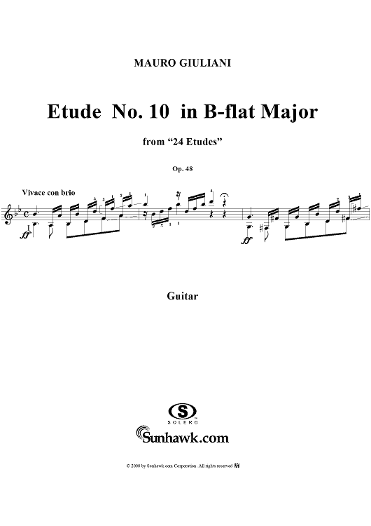 Etude No. 10 in B-flat major - From "24 Etudes"  Op. 48