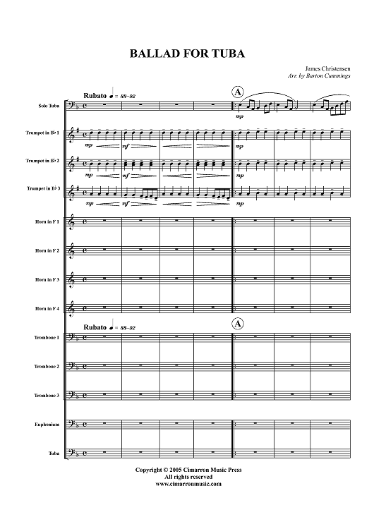 Ballad for Tuba - Score