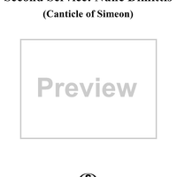 Second Service:  Nunc Dimittis  (Canticle of Simeon)