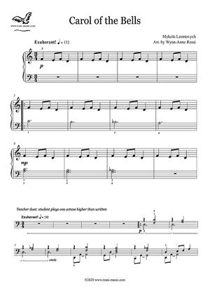 Carol of the Bells - Elementary Piano (with MP3)