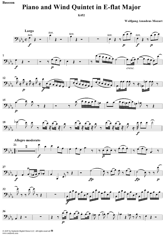 Piano Quintet in E-flat Major - Bassoon