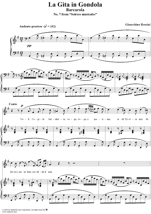 Gita in gondola, La, No. 7 from "Soirées musicales" - no. 7 from "Soirées musicales"