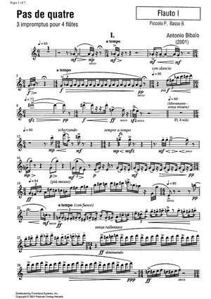 Pas de quatre (3 impromptus) - Flute 1