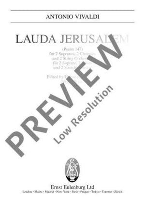 Lauda Jerusalem - Full Score