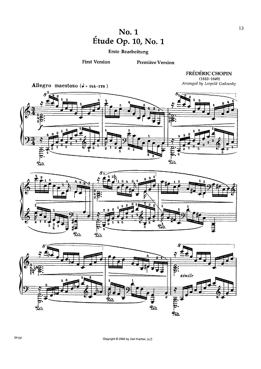 No. 1 - Étude Op. 10, No. 1 (First Version)