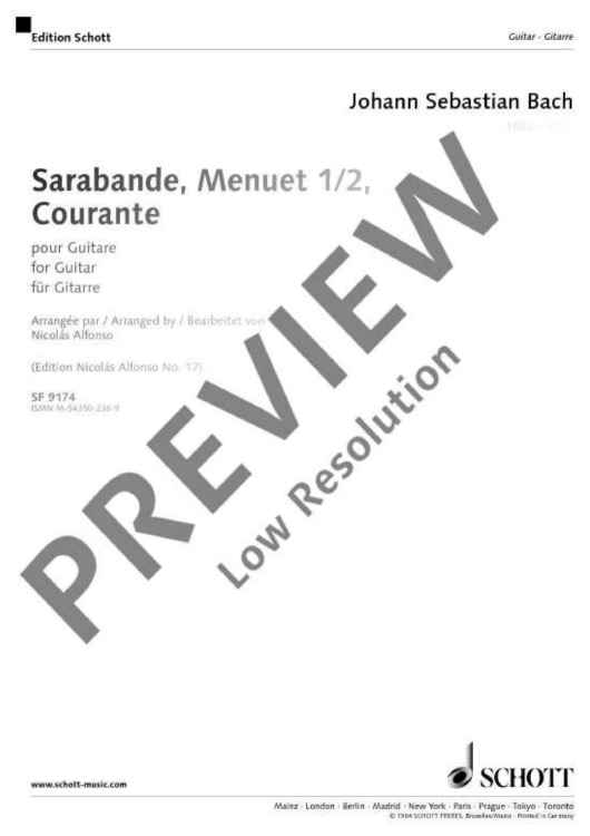 Sarabande C Major / Menuet I / II A Major / Courante C Major