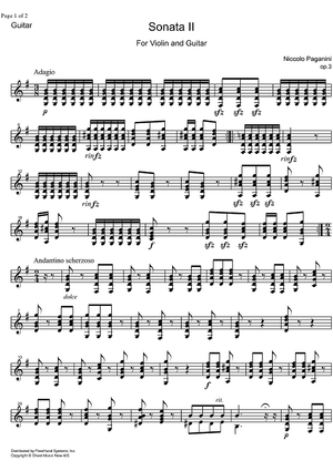 Sonata Op. 3 No. 2 - Guitar