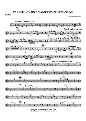 Variations on An American Hymntune - Flute 2