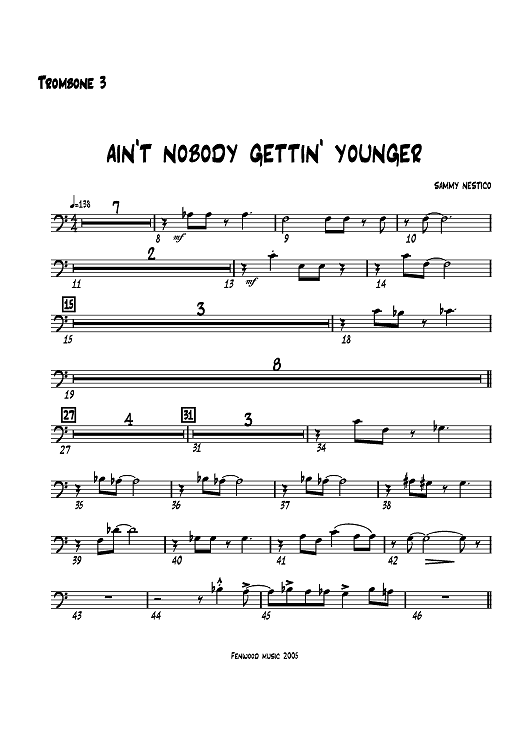 Ain't Nobody Gettin' Younger - Trombone 3