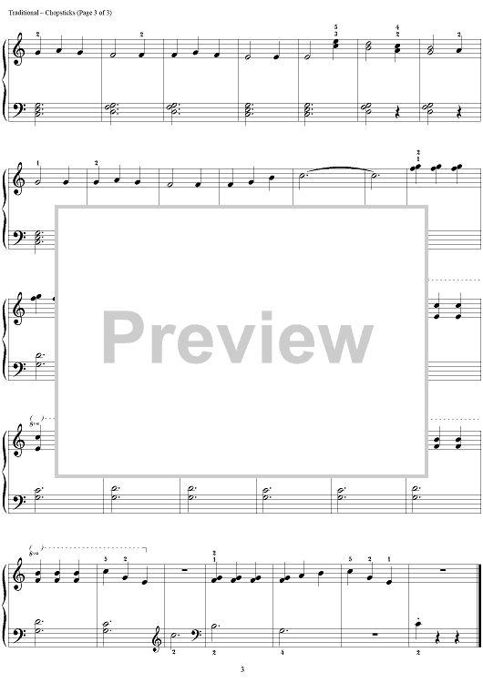 Chopsticks Sheet Music for Easy Piano Sheet Music Now
