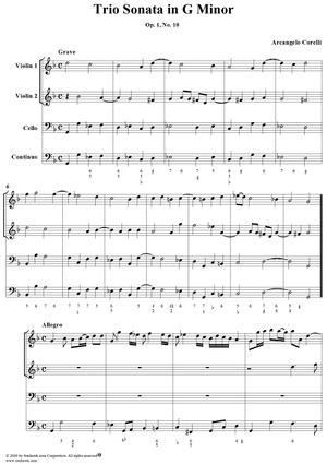 Trio Sonata in G Minor, op. 1, no. 10